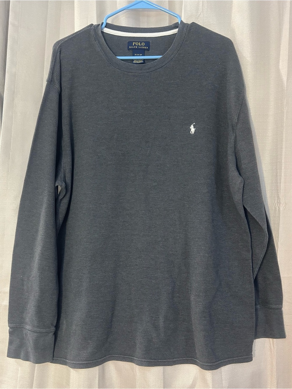 Polo Ralph Lauren Charcoal Gray Thermal Crewneck Top Men's Size 2X